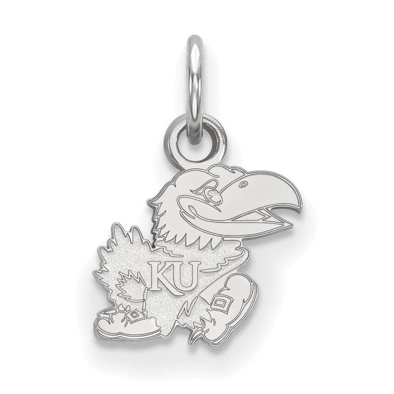 14k White Gold U. Of Kansas Xs (Tiny) Charm Or Pendant